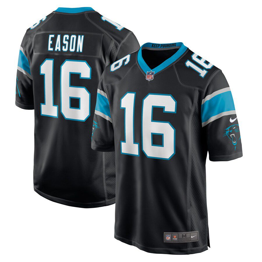 Men Carolina Panthers #16 Jacob Eason Nike Black Game Player NFL Jersey->cincinnati bengals->NFL Jersey